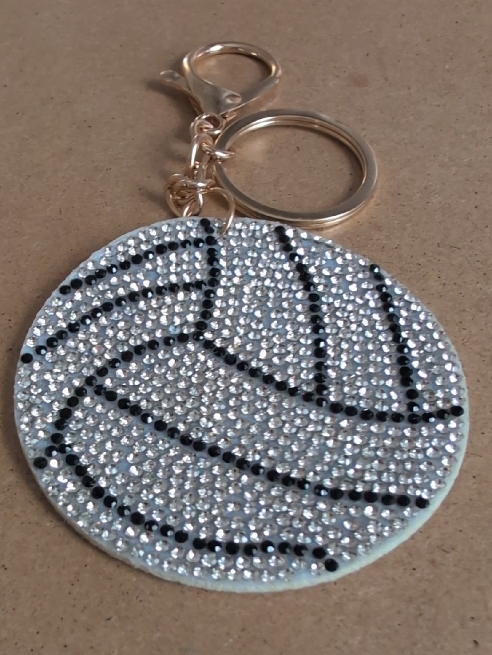 Stylish Gold and Silver Volleyball Keychain Holder Bag Charm